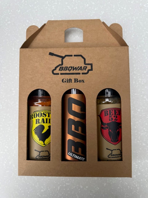 Gift box with 2 rubs and 1 BBQ sauce