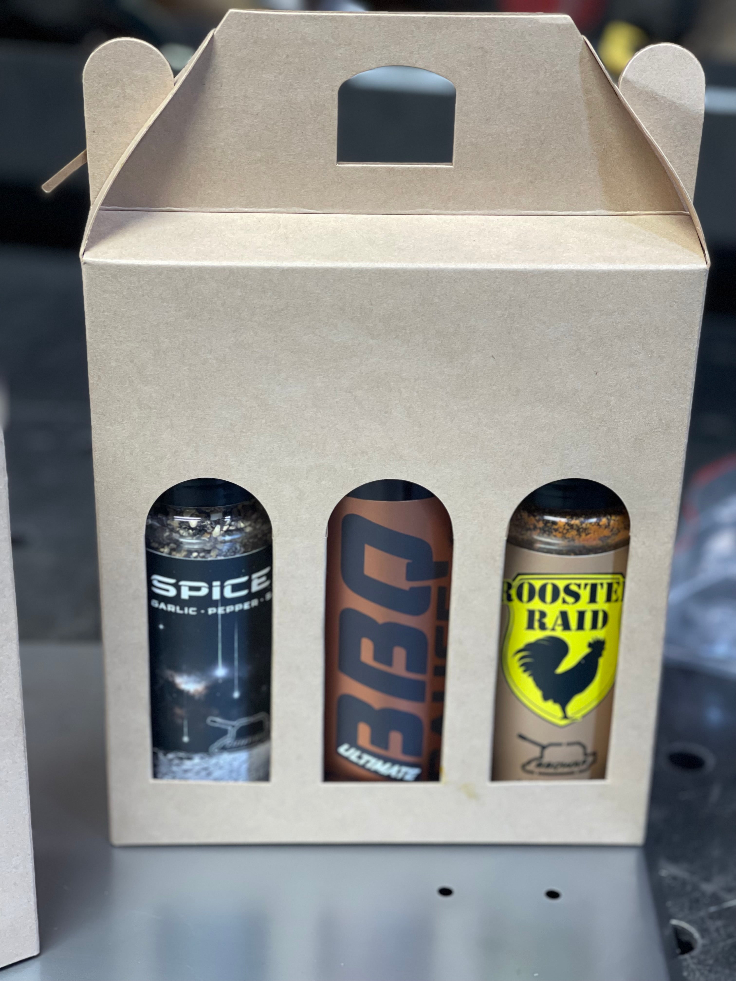 Gift box with 2 rubs and 1 BBQ sauce